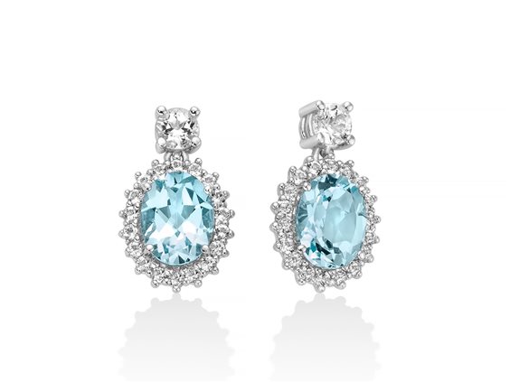 Orecchini Miluna Donna GEMMA DEL CIELO 925 in Argento Topazio 4.46 Ct ERD2968 - ERD2968